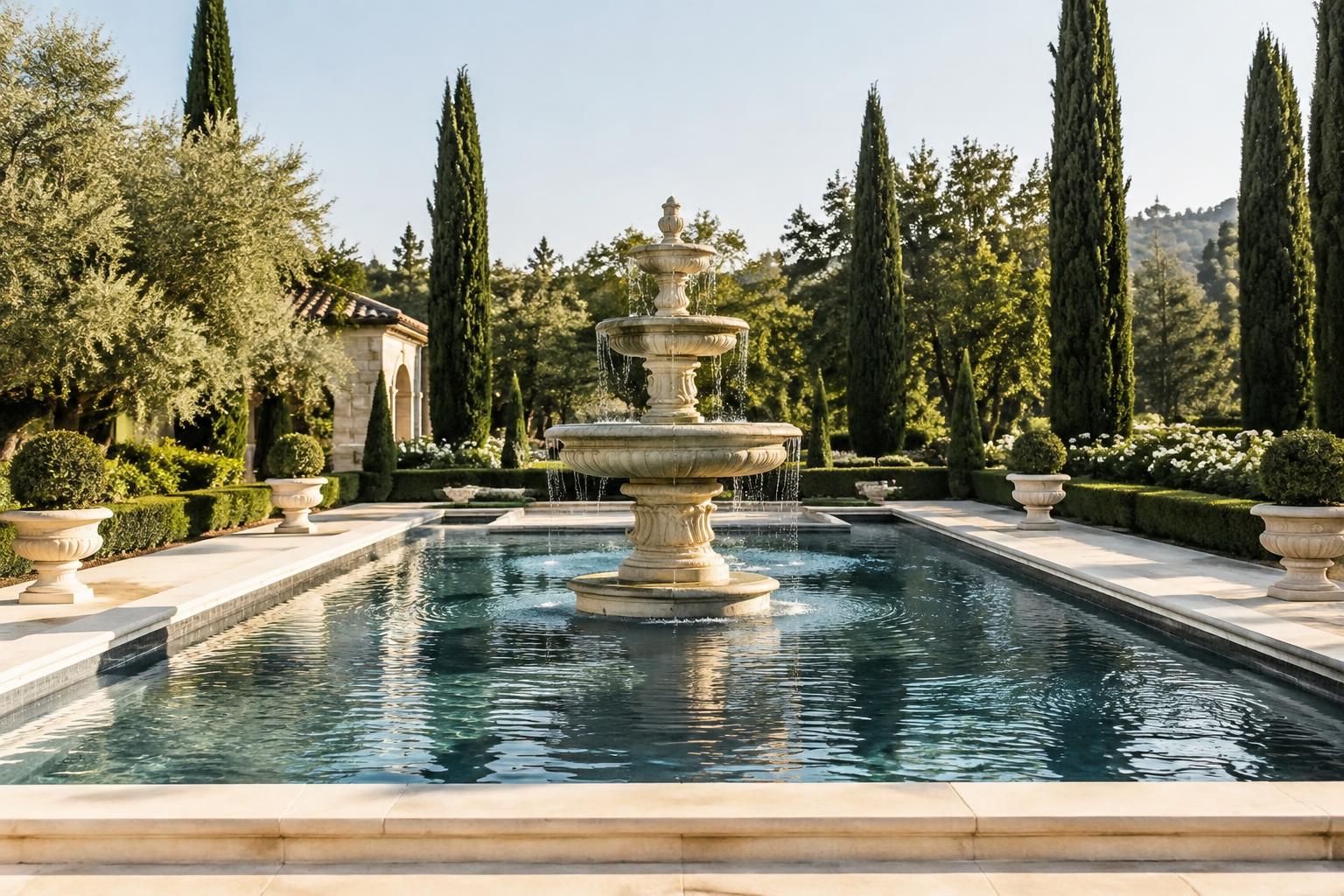 The Fountain Court, an illustrative luxury pool design