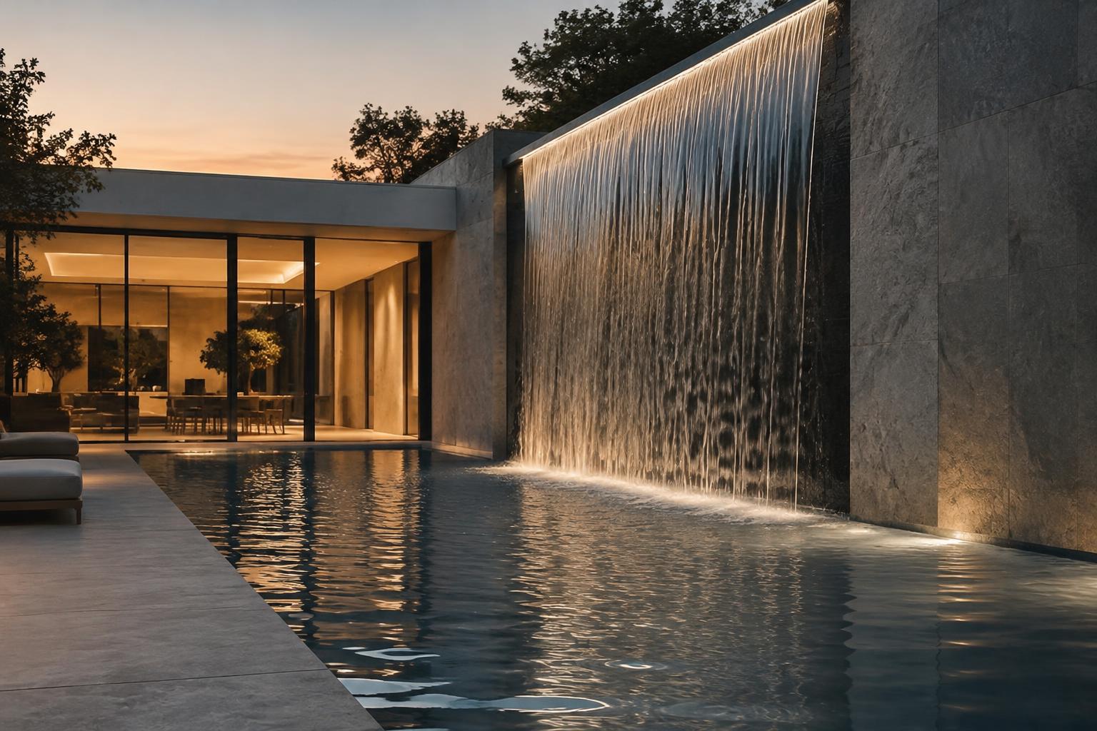 The Water Wall, an illustrative luxury pool design
